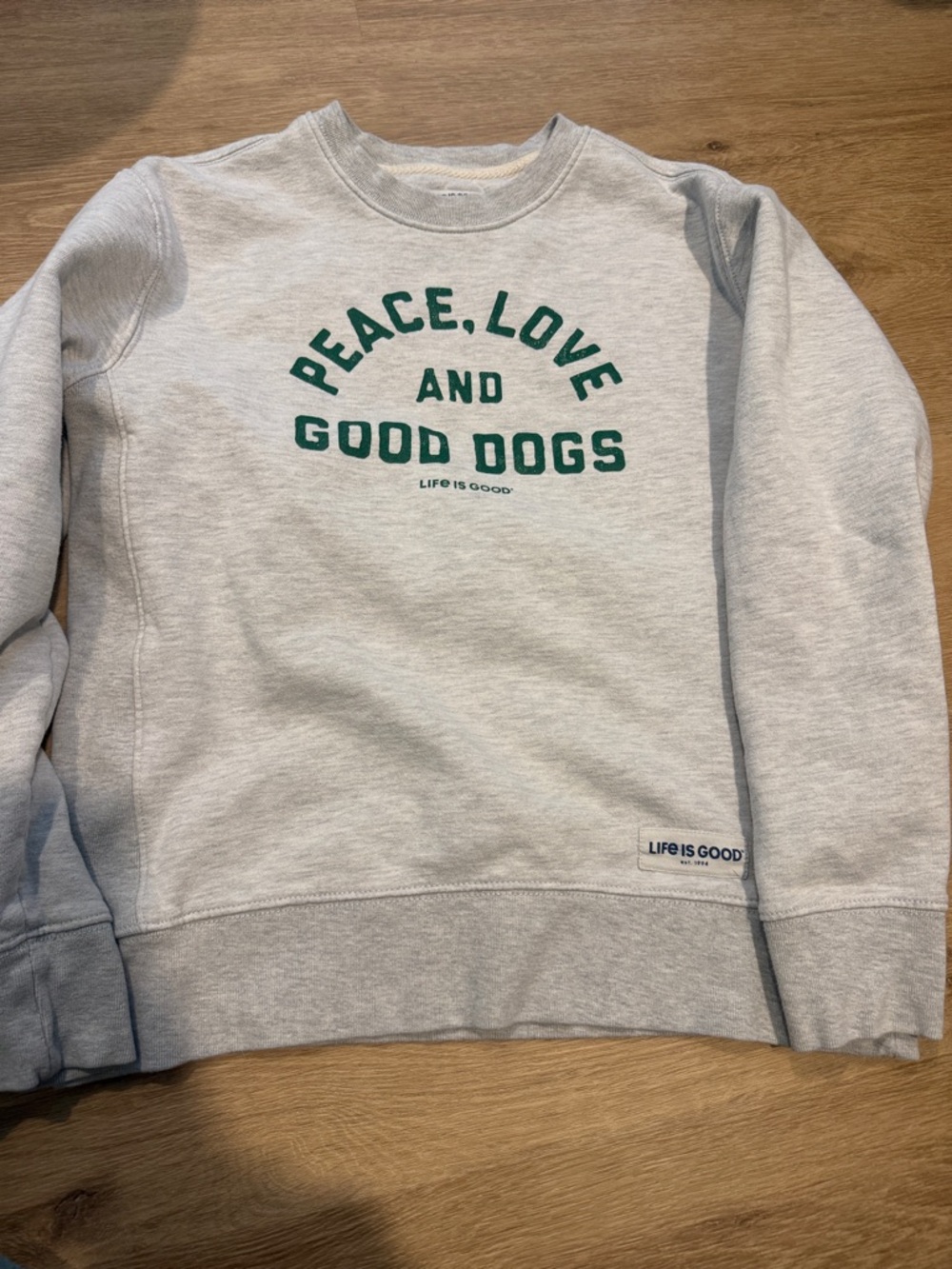 Life Is Good Light Gray Crewneck